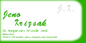 jeno krizsak business card